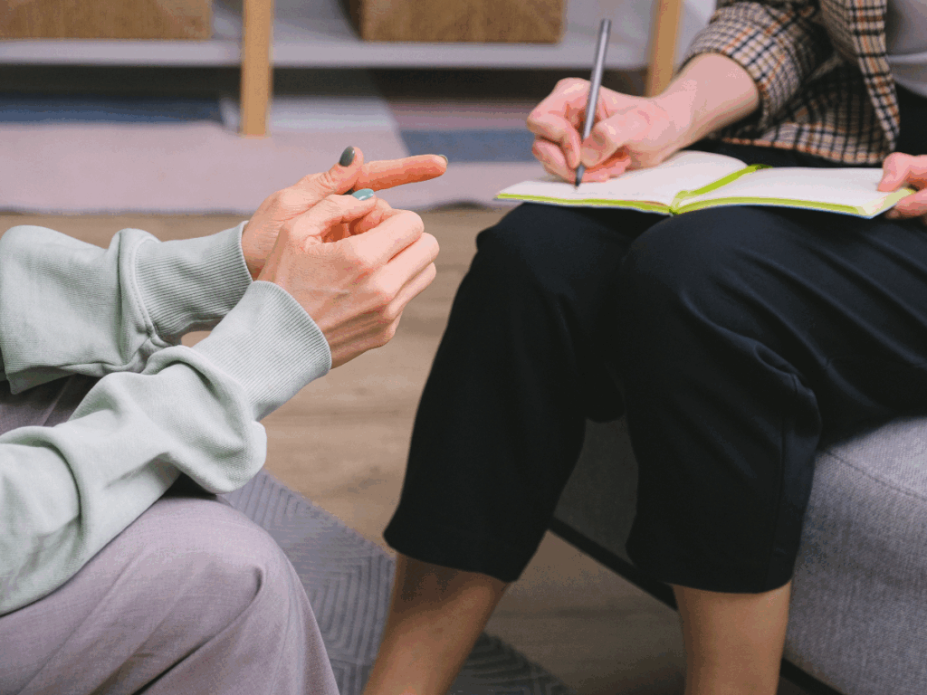 individual therapy session in an intensive outpatient program for addiction treatment